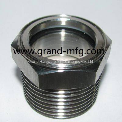 Male NPT 1 Inch Stainless Steel 304 Oil Level Sight Glass Liquid Level Gauge photo-2