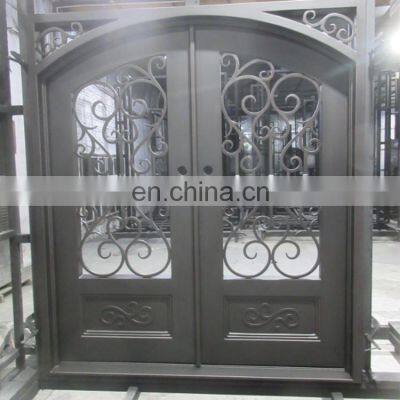 Double exterior ornamental with storm house front wrought iron manufactures door for sale