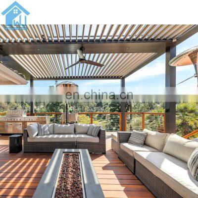 Automatic Waterproof Terrace Opening Louvre Roof Electric Adjustable Pergola