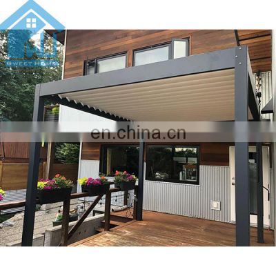 Garden Pergola Motorized Louvered Roof Pergola Kits for Outdoor Swimming Pools