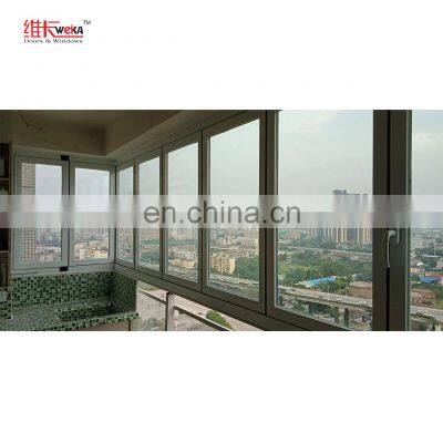 Super Seal Panoramic Aluminum Framed Folding Door Folding Plexiglass Exterior Door 3mm Tempered Glass photo-4