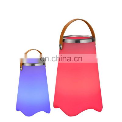 color changing water led lighting speaker Rechargeable cordless Portable plastic lantern cube music speaker with led lighting