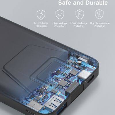 Power Bank Case Kit 10000mAh Power Bank Strong Magnetic Wireless Charging Charger With Smart LED and Metal Stand