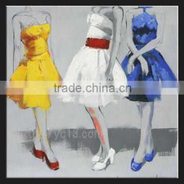 colourful summer Dancing skirt for hotel decor oil painting