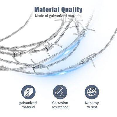Factory Quality 12# Barbed Wire Fence Roll Length 200m Electric Galvanized Barbed Wire for Farm photo-2