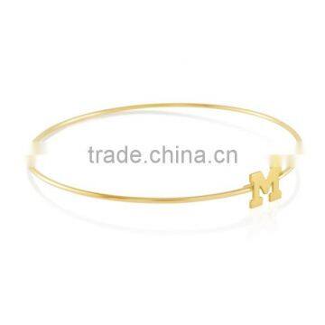 Letters By Zoe 14k Gold Initial Bangle high quality stainless steel bracelets