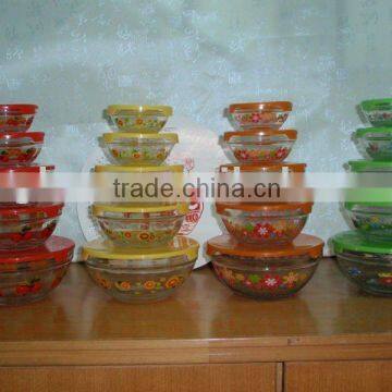 color glass salad bowl