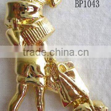 fashion gold girl brooch with flower