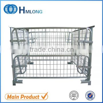 Powder coating collapsible steel cage pallets box basket pallet