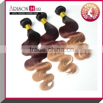 100% virgin brazilian beauty ombre hair extension 1/33/27