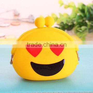 Wholesale Small Silicone Rubber Clip Coin Bag Emoji Purse photo-3