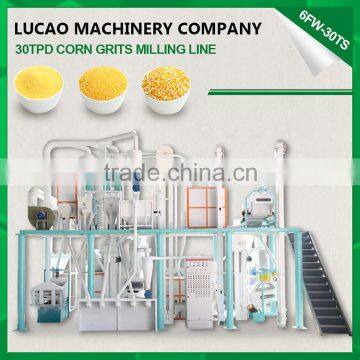 30TPD 6FW-30TS Lucao corn grits maize milling machines for sale