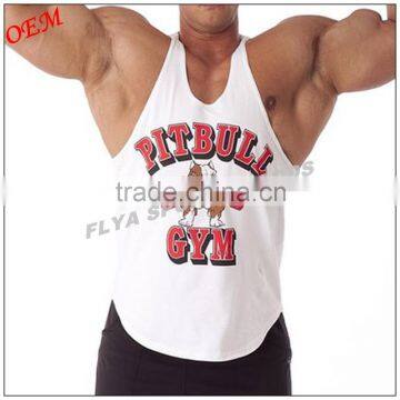 Black with White Stripe Design BODYBUILDING RACERBACK T BACK GYM STRINGER SINGLETS