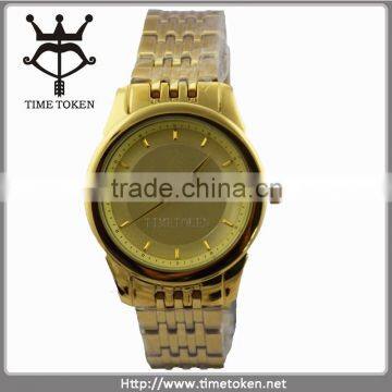 Fancy Vogue Gold Gift Promotional Ladies Stainless Steel Watches With Sand Blasting Face