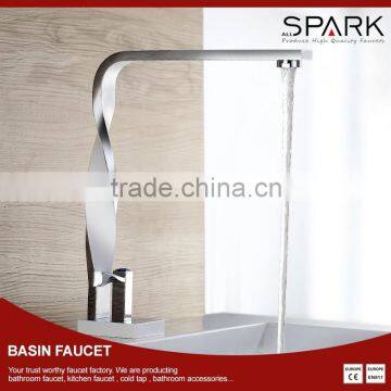 Spinning waterfall basin faucet high end mixer