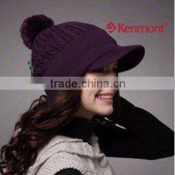 short brim fashion custom blank pom beanie