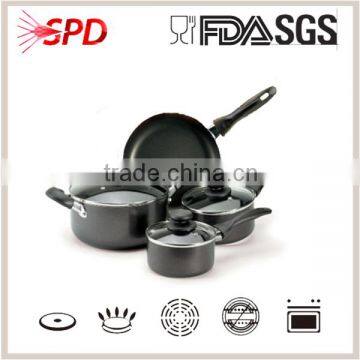 High quality SGS FDA 7 pcs aluminum non-stick cookware set