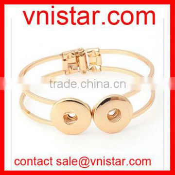 Vnistar gold snap button jewelry bangle bracelet fit 18mm snap button charm wholesale NBR003-2