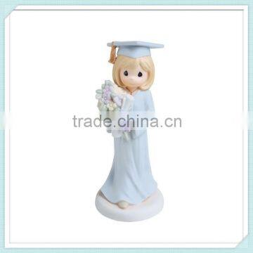 Handmade graduation ceramic bisque porcelain figurine