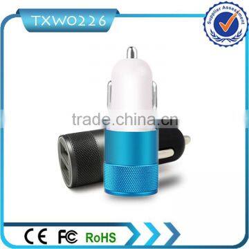 CE ROHS FCC Approved Output DC 5V 2.1A Portable Dual USB Car Charger Micro USB Car Charger