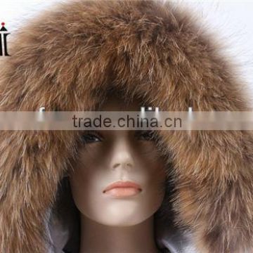 Raccoon dog fur hood