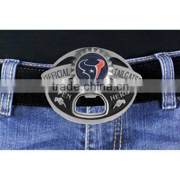 Made In The China Lead & Nickel Free Houston Texans "Official Tailgater" Belt Buckle With Bottle Opener