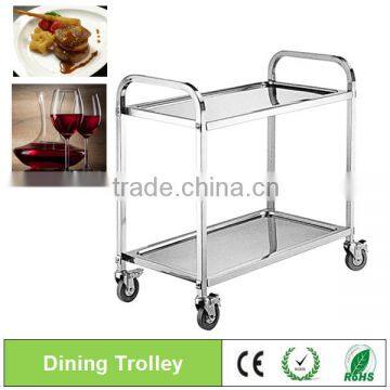 stainless steel food service trolley/2tier wholesale restaurant food service trolley