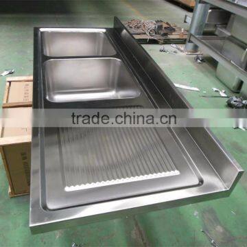 Restaurant Hotel Industrial Kitchen Equipment Custom Stainless Steel Kitchen Sink With Drain Board photo-4