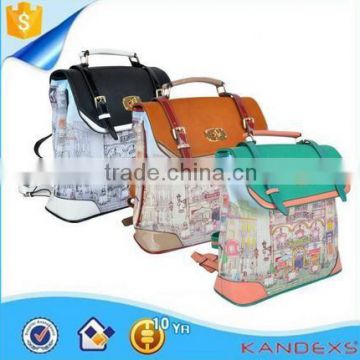 New pattern design classic style backpack, PU wholesale backpack bag