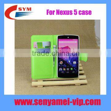 Newest PU leather for nexus5 wallet case , For LG E980 wallet case