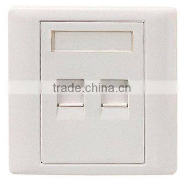 Factory Price High Quality Network Dual Port RJ45 Faceplate 86 Type Wall Plate