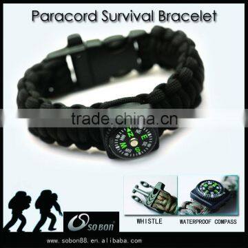 cheap army paracord style bracelet with compass