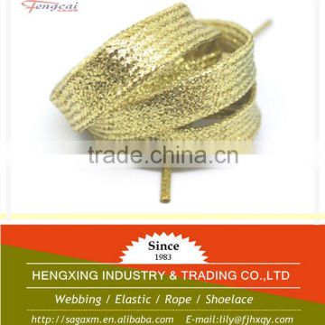 8mm light flat golden glitter shoelace