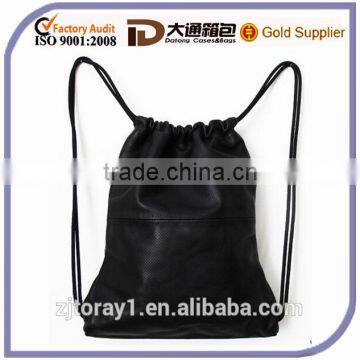 Shoulder Leather Drawstring Bag for women