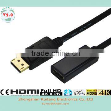 low price displayport cable DP Male to HDMI Female support 3D and 4K