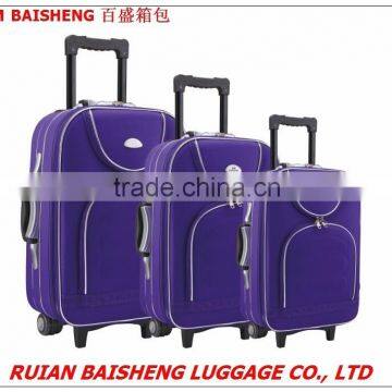 BS801 2015 new design shangdong silk polyester trolley bag suitcase outside trolley case travel bags