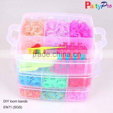 3200 Pieces Colorful Rainbow Bands Loom Kit for Kids DIY Rubber Hand Bands