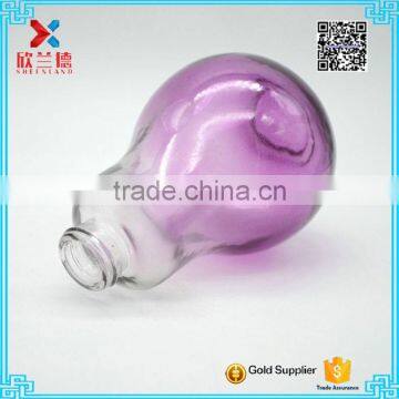 New Arrival!! Unique Color Glass Bottle, Bulb Colored Lamp Bulb Bottle, 200ml Purple Bulb Bottle for Beverage With Silver Cap photo-4