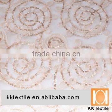 wool embroidery design with sequin lace soft net fabric