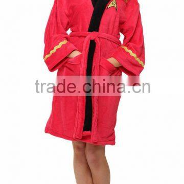 Wholesale Warm Embroidered Women's Star Fleece Bathrobe