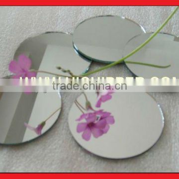 cut round mirror with polished edge