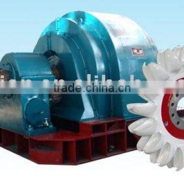 Horizontal hydraulic turbine generator and high water head impulse type impeller
