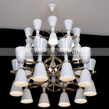 Unique White LED Chandeliers Vintage Style Stainless steel+Aluminum Materials