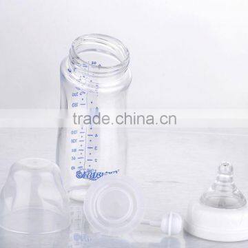 food grade cartoon Elbow glass feeder bottles for retail