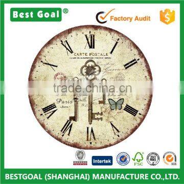 Shabby Chic Home Decoration MDF Design Wooden Wall Clock