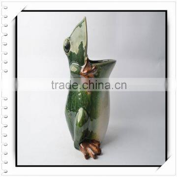 Personalized Ceramic Pen Holder of Wide Mouth Frog