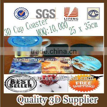 Guangzhou lifeng 2014 cheap fashion 3D cardboard drink coasters cup mat wholesale