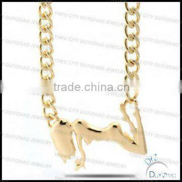 gold plated mudflap necklace girls fashion necklace