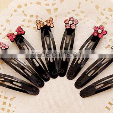 fashionable alloy crystal flower shape black colour bobby pin