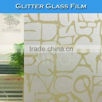 F011 Indoor 3-5 Years Glitter Frost Adhesive Stickers Window Film Glass photo-5